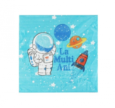 Servetele pentru petreceri - Set 10 servetele albastre Astronaut 33 x 33 cm
