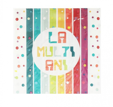 Aniversare - Accesorii - Set 10 servetele La multi ani 33 x 33 cm
