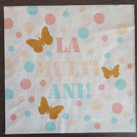 Set 10 servetele La multi ani fluturi 33 x 33 cm [2]