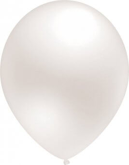 Valentine's Day & Dragobete - Baloane & Decoratiuni - Set 100 baloane latex alb sidef / metalizat 13 cm