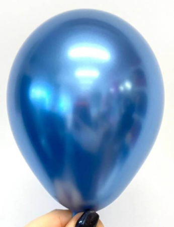 Set 100 baloane latex chrome albastru 13cm [2]
