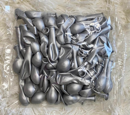 Set 100 baloane latex chrome argintiu 13cm [3]