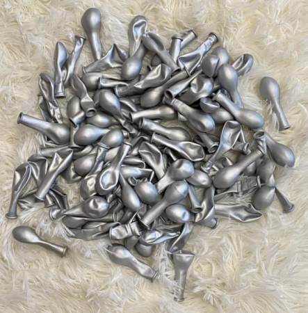 Set 100 baloane latex chrome argintiu 13cm [2]