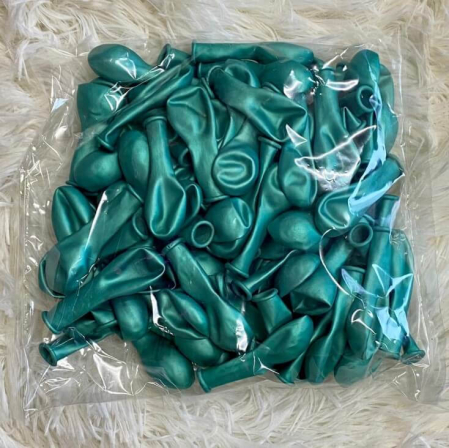 Set 100 baloane latex chrome verde 13cm [3]