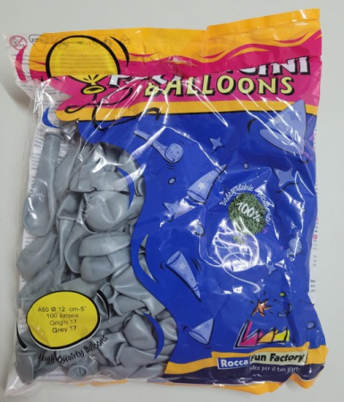 Set 100 baloane latex gri 13 cm [4]