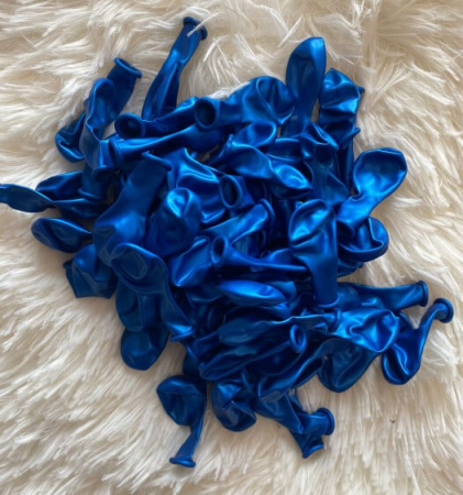 Set 100 baloane latex metalizat albastru 13 cm [3]