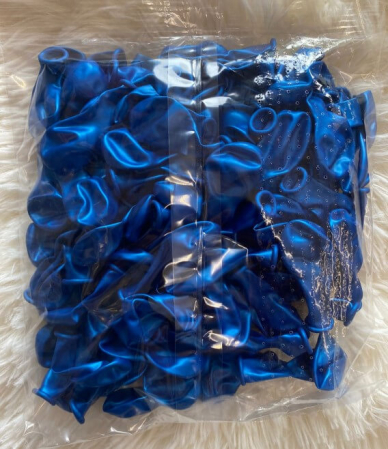 Set 100 baloane latex metalizat / sidef albastru 13 cm [4]
