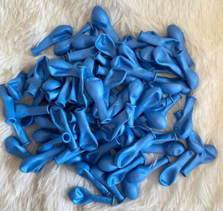 Set 100 baloane latex metalizat albastru deschis 13 cm [2]