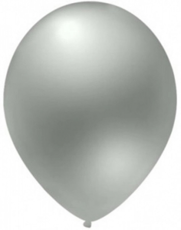 Set 100 baloane latex metalizat argintiu 13 cm [0]
