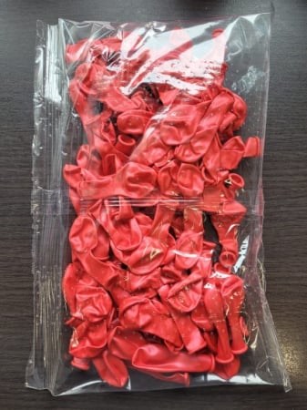 Set 100 baloane latex metalizat rosu 13 cm [3]