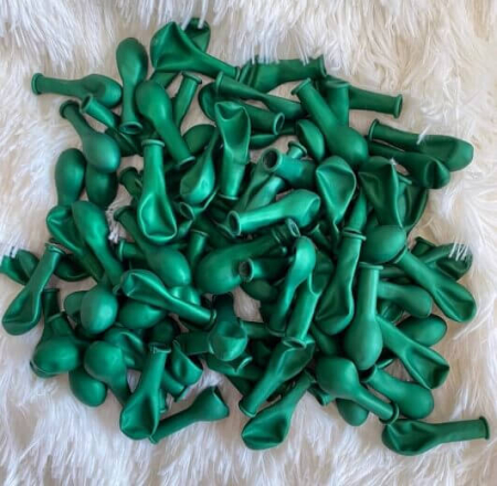 Set 100 baloane latex metalizat verde 13 cm [2]