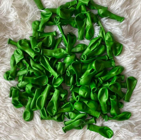 Set 100 baloane latex metalizat verde deschis 13 cm [2]