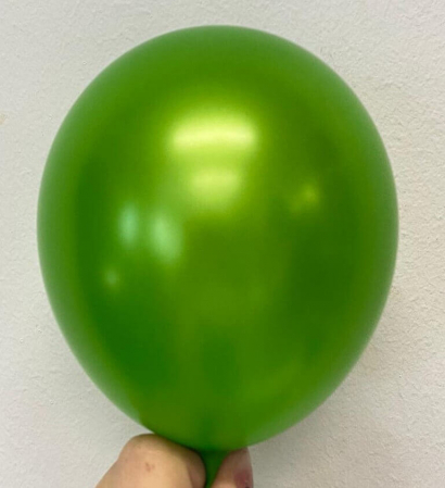 Set 100 baloane latex metalizat verde deschis 13 cm [1]