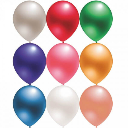 Baloane din latex 13cm - Set 100 baloane latex multicolor metalizat 13 cm