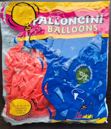 Set 100 baloane latex rosu coral / corai 13 cm [3]