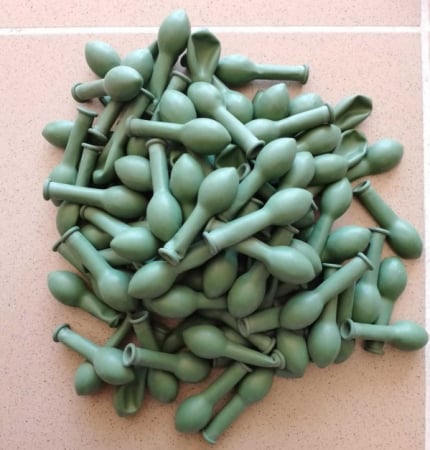 Set 100 baloane latex verde rozmarin 13 cm [3]