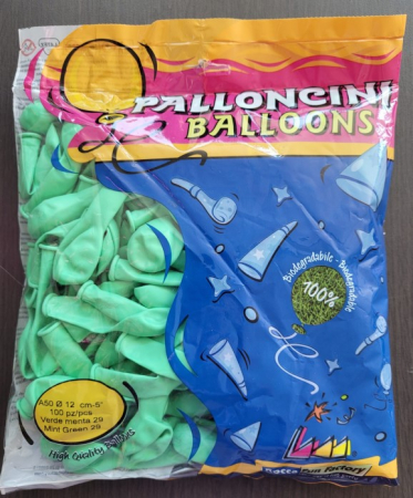 Set 100 baloane verde menta 13 cm [3]