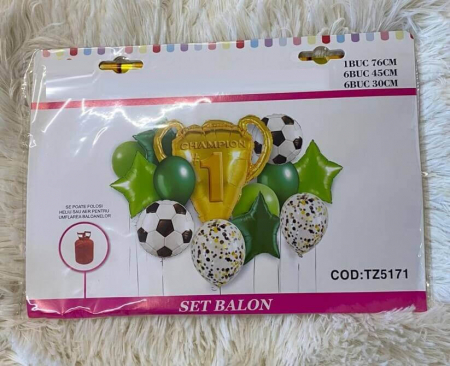 Set 13 baloane fotbal latex + folie [8]