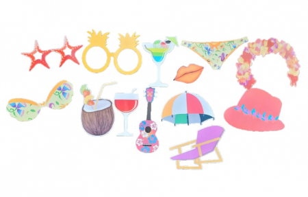 Set 13 propsuri pentru petreceri, Party Vacanta 30 cm x 17 cm, multicolor