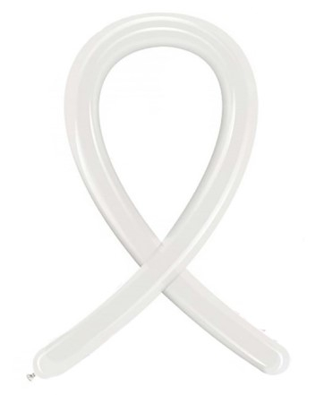 Gumball - Decoratiuni pentru petrecere tematica - Set 15 baloane modelaj alb 100 cm