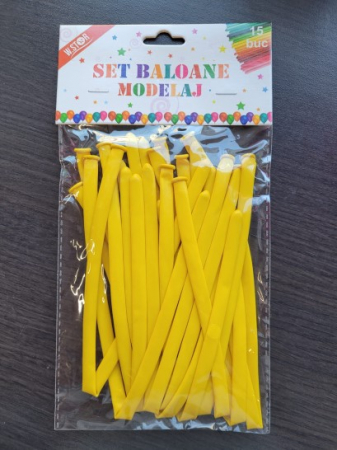Set 15 baloane modelaj galben 100 cm [4]