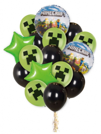 Baloane & seturi baloane din latex - Set 16 baloane folie si latex Minecraft