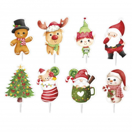 Craciun - Baloane & decoratiuni - Set 16 decoratiuni briosa Craciun 5 cm