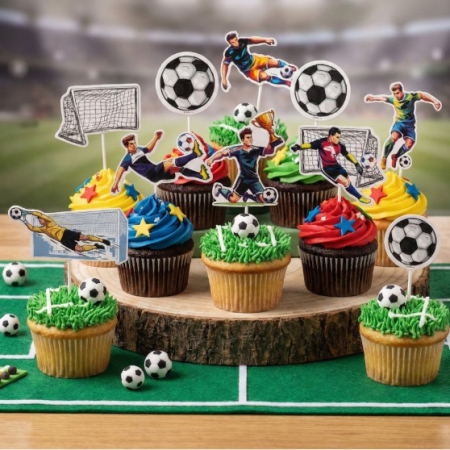 Set 16 decoratiuni briosa fotbal / fotbalisti 6 cm [1]