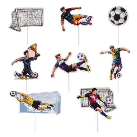 Articole pentru petrecere - Set 16 decoratiuni briosa fotbal / fotbalisti 6 cm