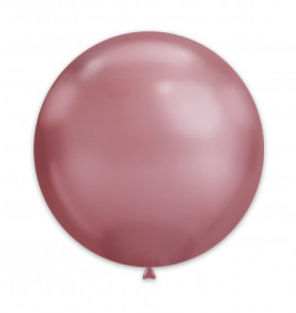 Baloane din latex alb si colorate pentru fetite - Set 2 baloane latex chrome roz 38 cm