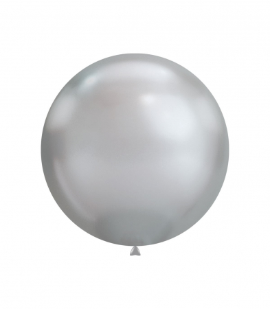 Sonic - Set 2 baloane latex jumbo chrome argintiu 46 cm