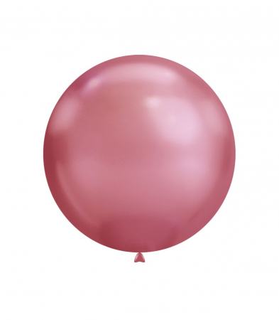 Baloane cromate - Set 2 baloane latex jumbo chrome roz 46 cm