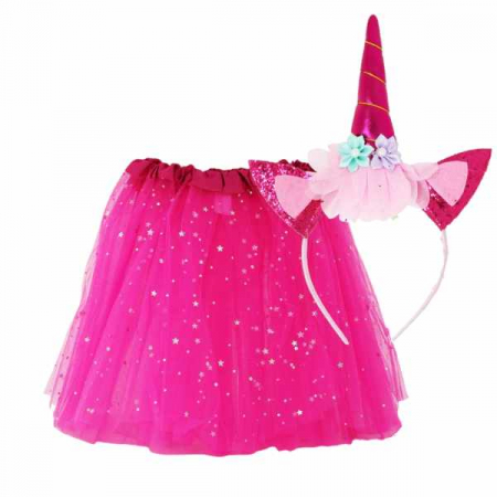 Unicorn - Decoratiuni pentru petrecere tematica - Set 2 piese costum Unicorn roz