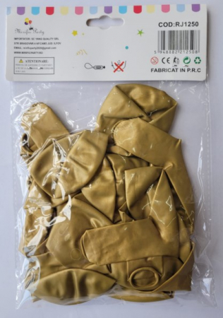 Set 20 baloane latex chrome auriu oglinda 30 cm [4]