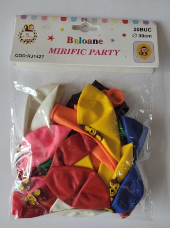Set 20 baloane latex multicolore imprimate cu maimuta 30 cm [11]