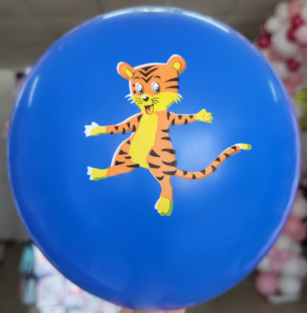 Set 20 baloane latex multicolore imprimate cu tigru 30 cm [3]