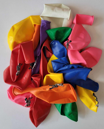 Set 20 baloane latex multicolore imprimate cu zebra 30 cm [8]