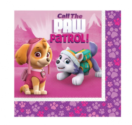 Paw Patrol - Decoratiuni & accesorii petrecere tematica - Set 20 servetele Paw Patrol Everest Skye 33 x 33cm
