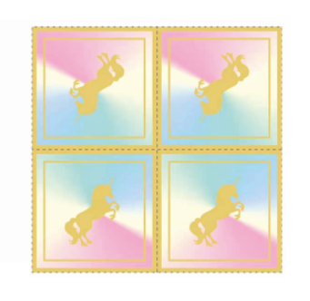 Unicorn - Decoratiuni pentru petrecere tematica - Set 20 servetele Unicorn degrade 33 x 33 cm