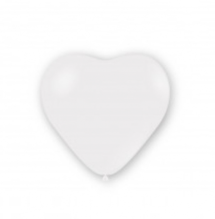 Baloane inima - Set 25 baloane latex inimi albe 12 cm