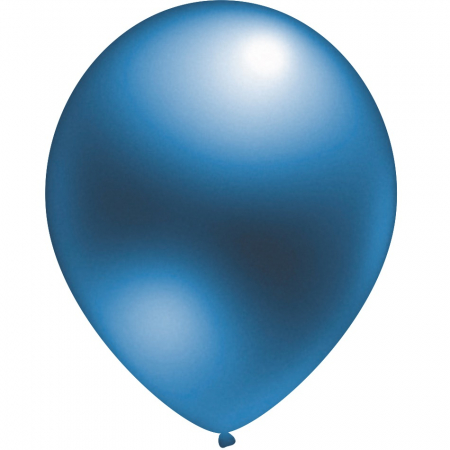 Set 25 Baloane latex metalizat albastru 28 cm [0]