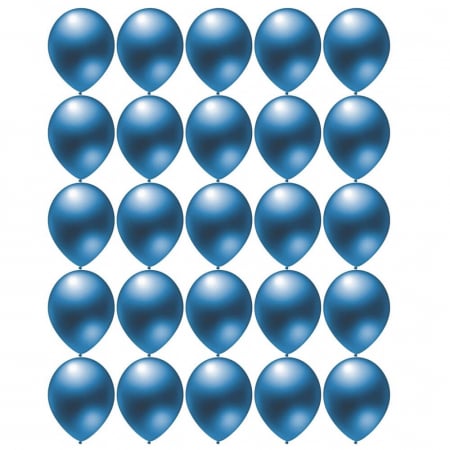 Set 25 Baloane latex metalizat albastru 28 cm [4]