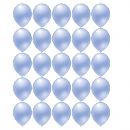 Set 25 Baloane latex metalizat albastru deschis 28 cm [4]