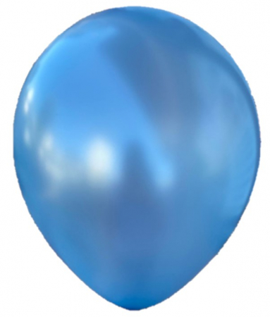 Baloane latex metalizate 30 cm - Set 25 balone latex metalizat / sidefat albastru deschis 28 cm