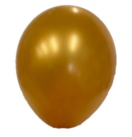 Baloane latex metalizate 30 cm - Set 25 balone latex metalizat / sidefat gold auriu 28 cm