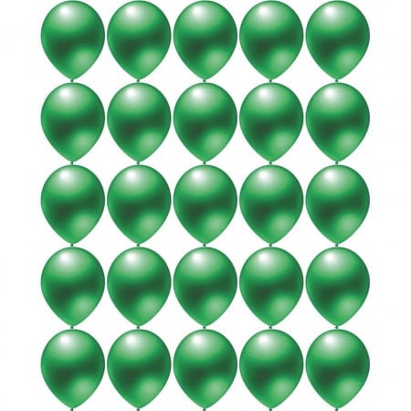 Set 25 Baloane latex metalizat verde 28 cm [4]