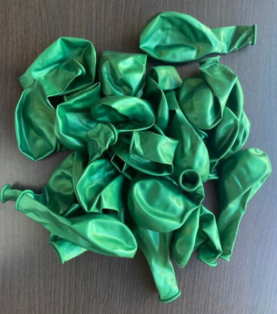 Set 25 balone latex metalizat / sidefat verde 28 cm [3]