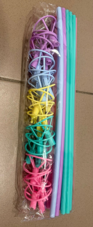 Set 25 bete macaron cu rozete pentru baloane folie 40 cm [2]