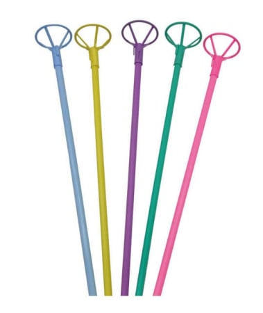 Accesorii pentru baloane - Set 25 bete macaron cu rozete pentru baloane folie 40 cm