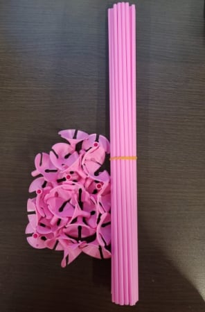 Set 25 bete roz macaron cu rozete 35 cm [1]